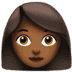 👩🏾 woman: medium-dark skin tone display on Apple